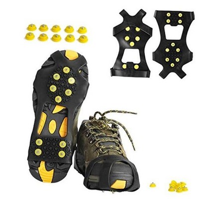 Ice Cleats, Ice Grippers Traction Cleats Shoes and Boots Rubber Small Yellow