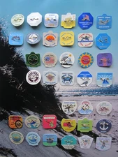 37  YEAR  COLLECTION  HARVEY  CEDARS  NEW  JERSEY  SEASONAL  BEACH   BADGES/TAGS