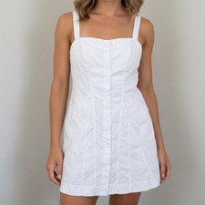 Urban Outfitters Structured White Button-Up Dress | Size Small