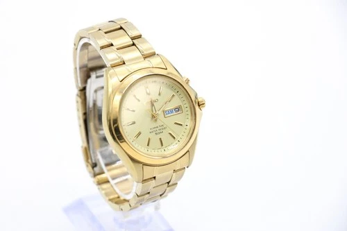 F Vintage Gents Seiko Kinetic Gold Tone 5M63-0B90 50m Date Running, Low Battery