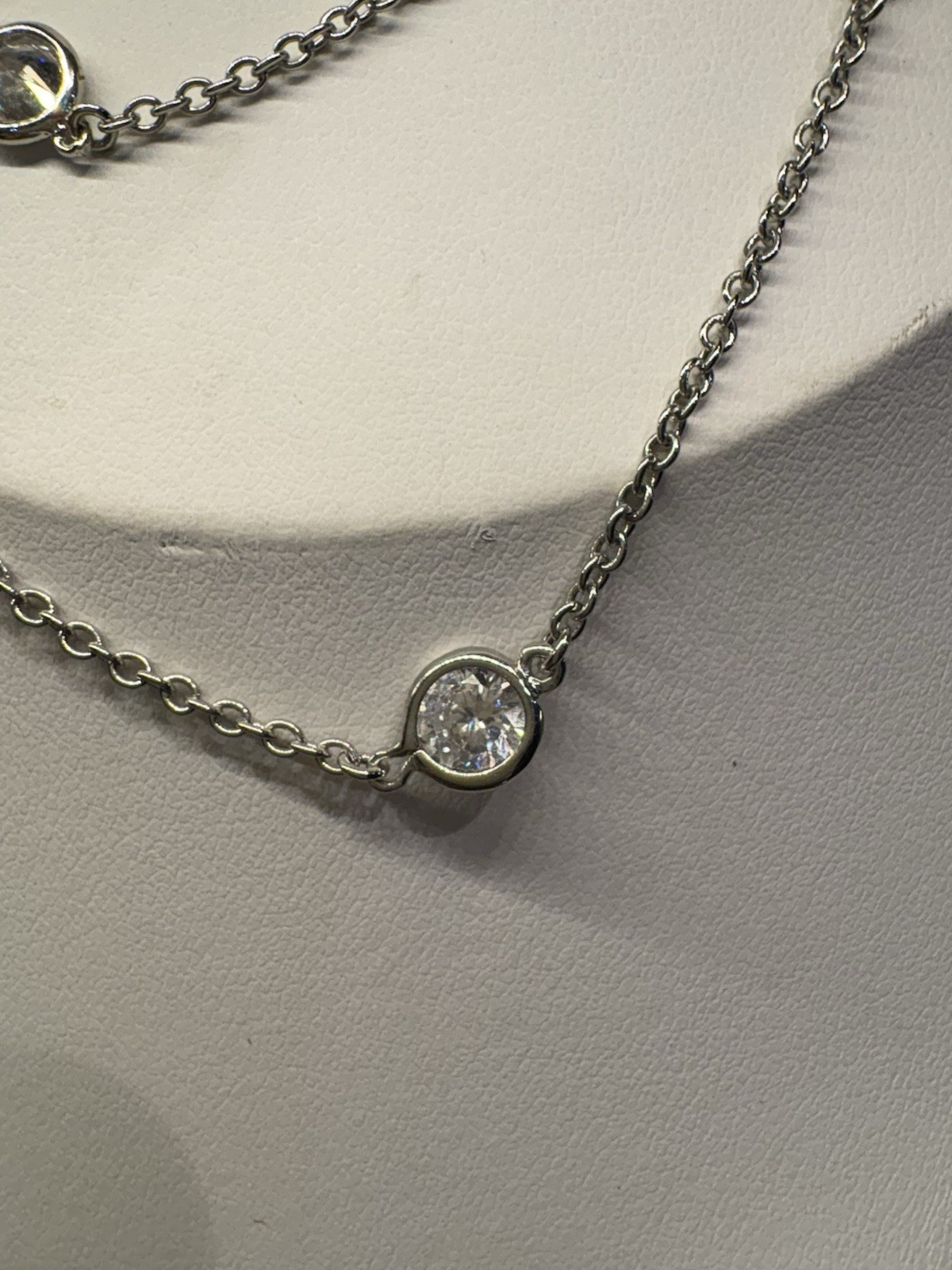 Vtg Kenneth Jay Lane Cz & Silver 19” Necklace - image 2