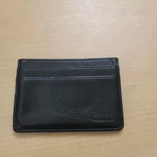 Coach Leather Card Case Black