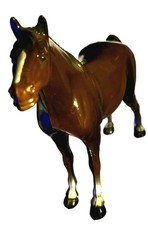 Vintage WS Toys Plastic Horse Figurine 2152 Hong Kong Brown 8" Model Toy