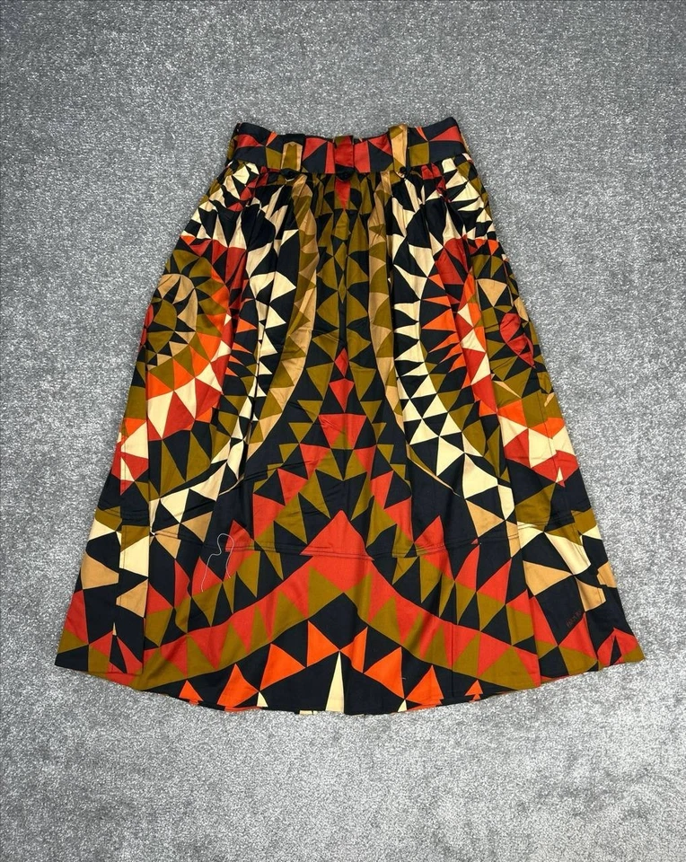 Falda midi Farm Rio negra con botones decorativa corazón para mujer XXS algodón multicolor Foto 2 de 4