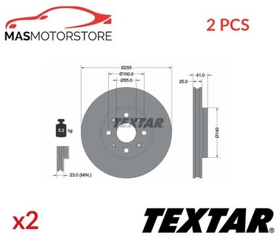 BREMSSCHEIBEN SATZ PAAR VORNE TEXTAR 92352103 2PCS A FÜR BYD DOLPHIN EV