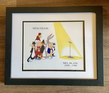 Speechless Mel Blanc tribute Warner Bros 8 x 10 Inch Bugs Bunny Framed Matted
