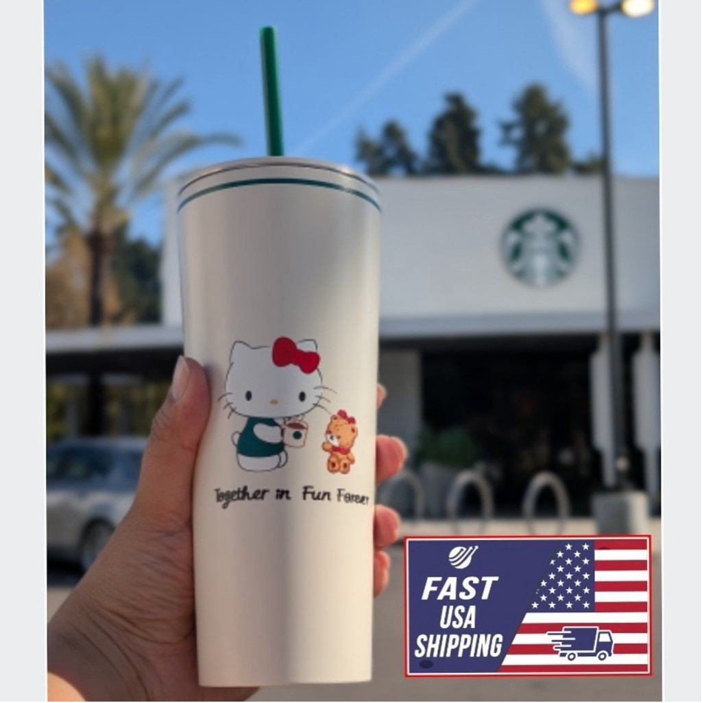 NEW Starbucks Hello Kitty 50th Anniversary Cup 16oz Limited - Ships From USA