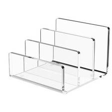 Acrylic File Sorter, 8.5"x6.3"x6.2", Upright File Organizer for Desk, Organiz...