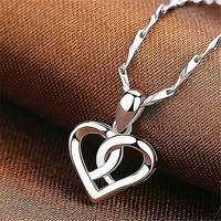 Twist Heart Pendant 925 Sterling Silver Chain Necklace Womens Jewellery Gift UK