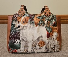 Vintage Isabella Fiore Jack Russel Dog Purse Handbag Beaded Sequins
