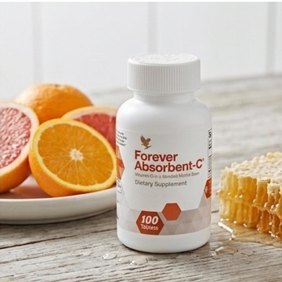 Forever Absorbent-C Vitamin C Oat Bran Immune Support Antioxidant 100 Tablets