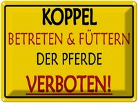 Blechschild 30X40 Cm Koppel Betreten Verboten Warnschild Hinweisschild Sicherhei