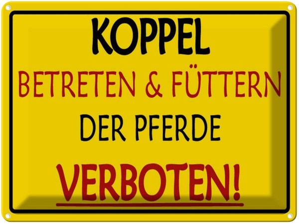 Blechschild 30X40 Cm Koppel Betreten Verboten Warnschild Hinweisschild Sicherhei-image