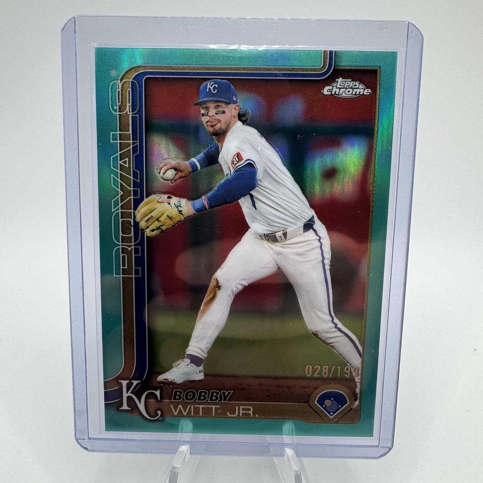 2025 Topps Chrome Baseball BOBBY WITT JR. #93 Aqua Refractor /199 KC ROYALS