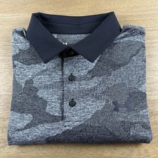 NEW Under Armour Camo Men  s Large L Jacquard Gray Loose Playoff Golf Polo Shirt