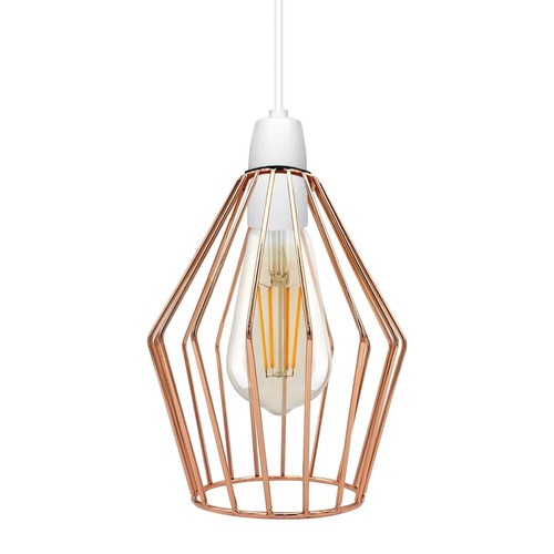 Metal Wire Cage Easy Fit Lampshade Hanging Lamp Shade Vintage Ceiling Lightshade - Picture 141 of 261