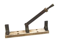 LARGE VTG. INDUSTRIAL SLATE BASE SINGLE POLE KNIFE SWITCH STEAMPUNK FRANKENSTEIN