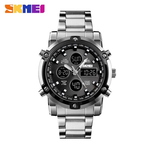 SKMEI 1389 Quartz Armbanduhr Mode Digital Herren Sportuhr 30m Wasserdicht Watch - Afbeelding 15 van 16