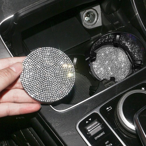 2PCS Diamond Car Coaster Water Cup Non-Slip Mat Silica Gel Pad Cup Holder Mats - Bild 1 von 12