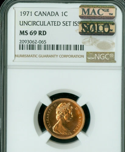 1971 CANADA CENT NGC MS69 RD PQ MAC SOLO FINEST GRADED MAC SPOTLESS *