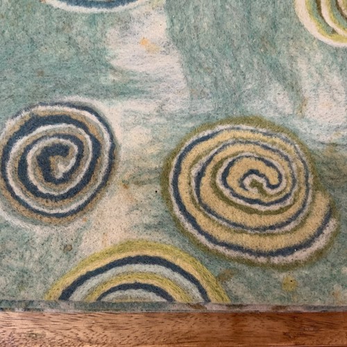 LIORA MANNE BLUE & GREEN Felt GIANT SWIRLS Placemats - Set of 4 - Wool Blend - Picture 9 of 10