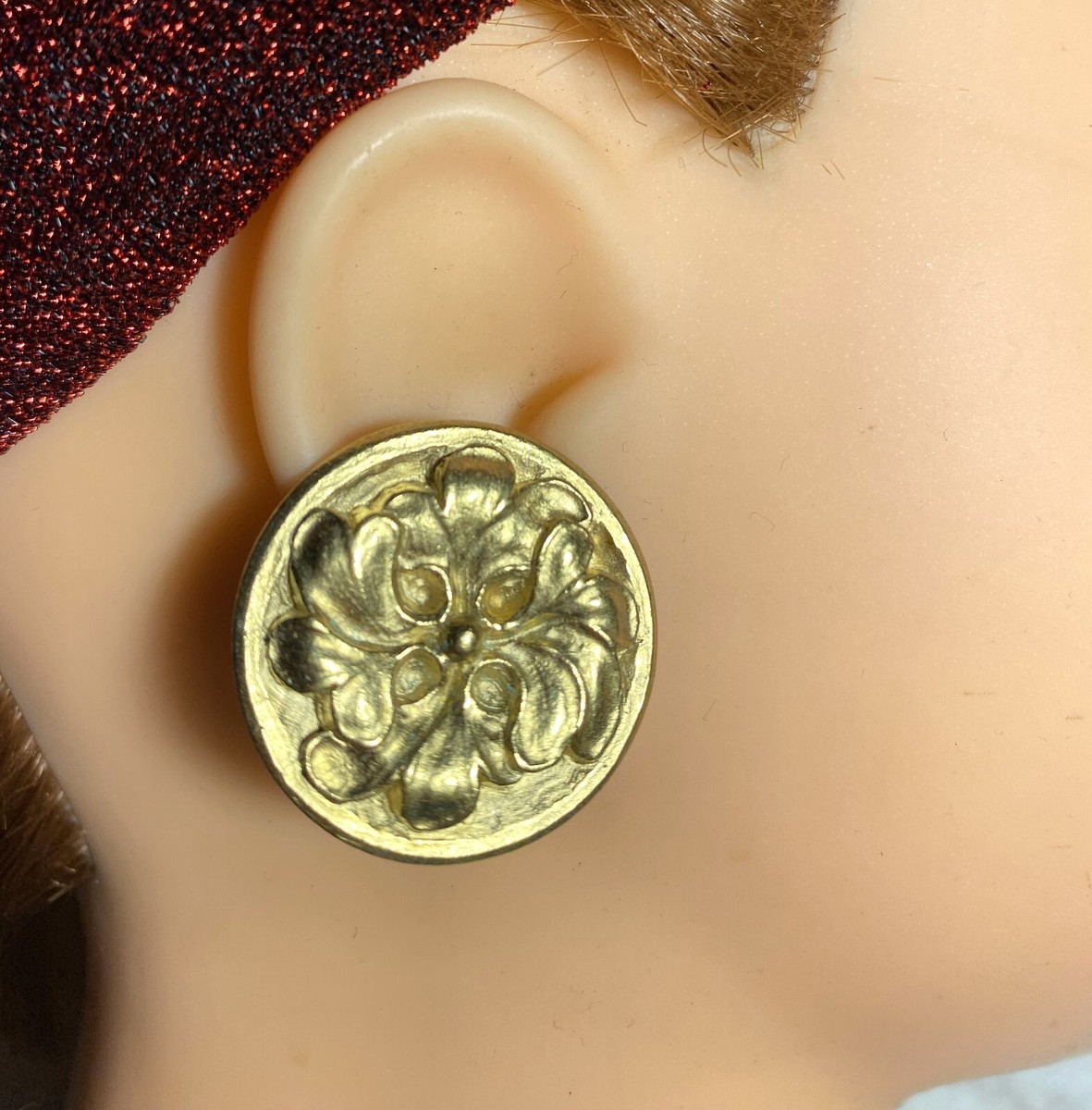 Ancienne Paire De Boucle D'oreille Plaquer Or Createur Clips JACQUES ESTEREL