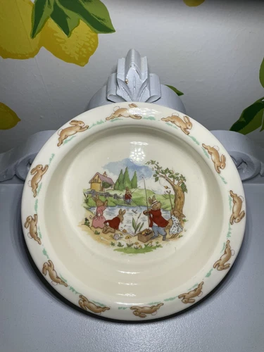 Vintage Royal Doulton Bunnykins Picnic Under the Tree Bowl Bunnies