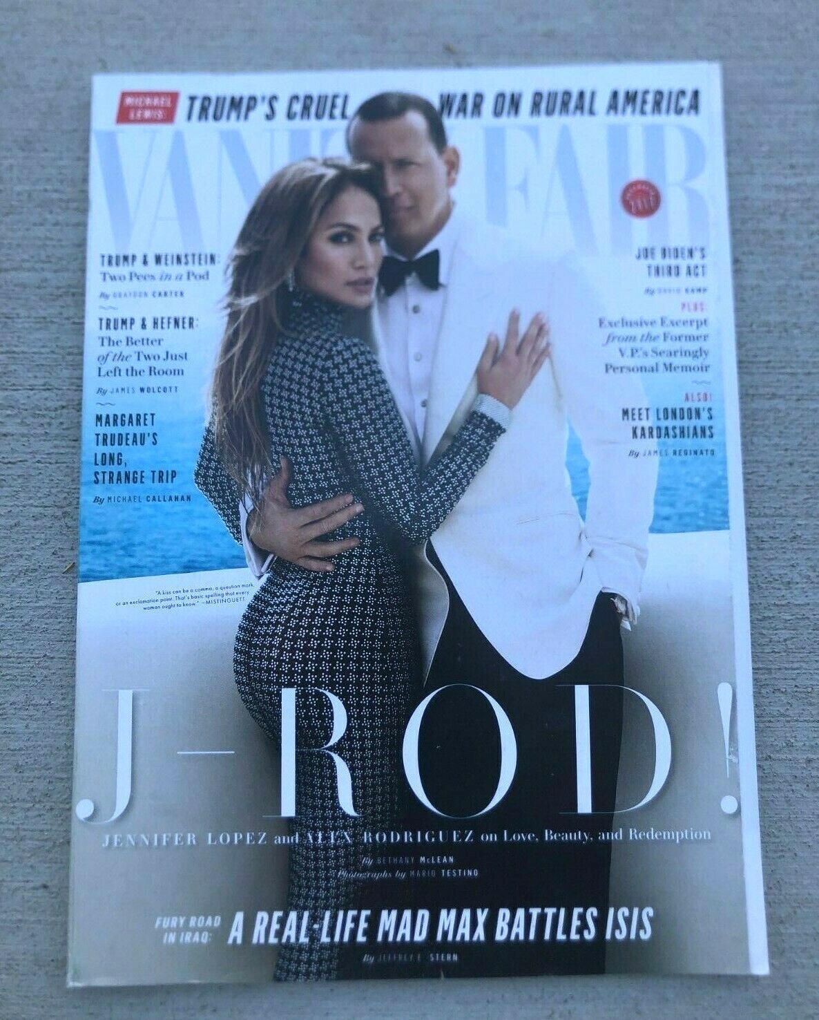Vanity Fair Magazine Mag Jennifer Lopez A Rod Alex Joe Jill Biden Beau Dec 2017