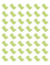 48 CUTE DINOSAUR ENVELOPE SEALS LABELS STICKERS 1.2" ROUND .