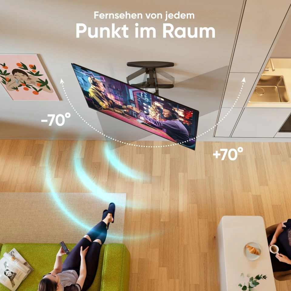 ONKRON Universal TV Wandhalterung 40-75", bis 45,5 kg, , VESA 600x400, M6L-B - Bild 4 von 4