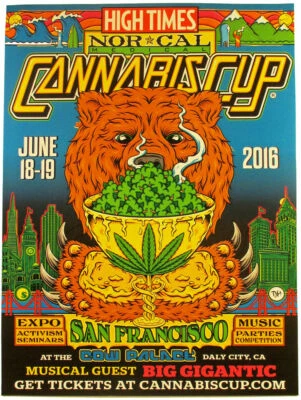 High Times NorCal Cannabis Cup 2016 Dane Holmquist 18X24 Limited Edition Poster