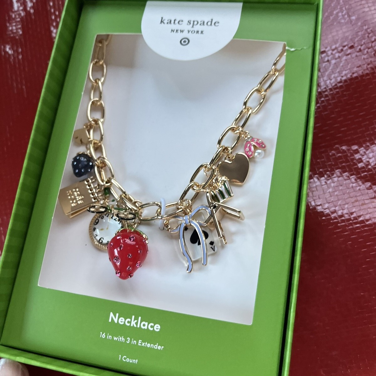 Kate Spade Target Chunky Charm Statement Necklace Gold SHIPS