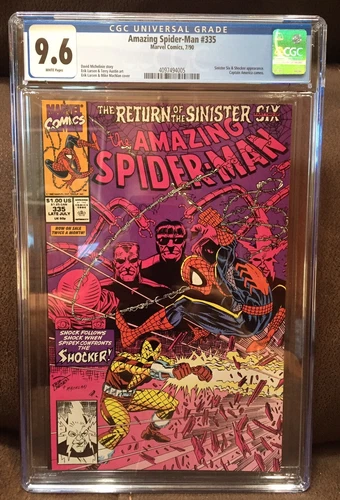 Amazing Spider-Man #335 CGC 9.6 White pages  Sinister Six appearance