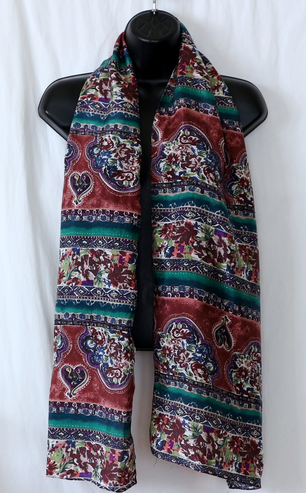 ADRIAN Multicolor Print Rectangular Silk Scarf 14… - image 1