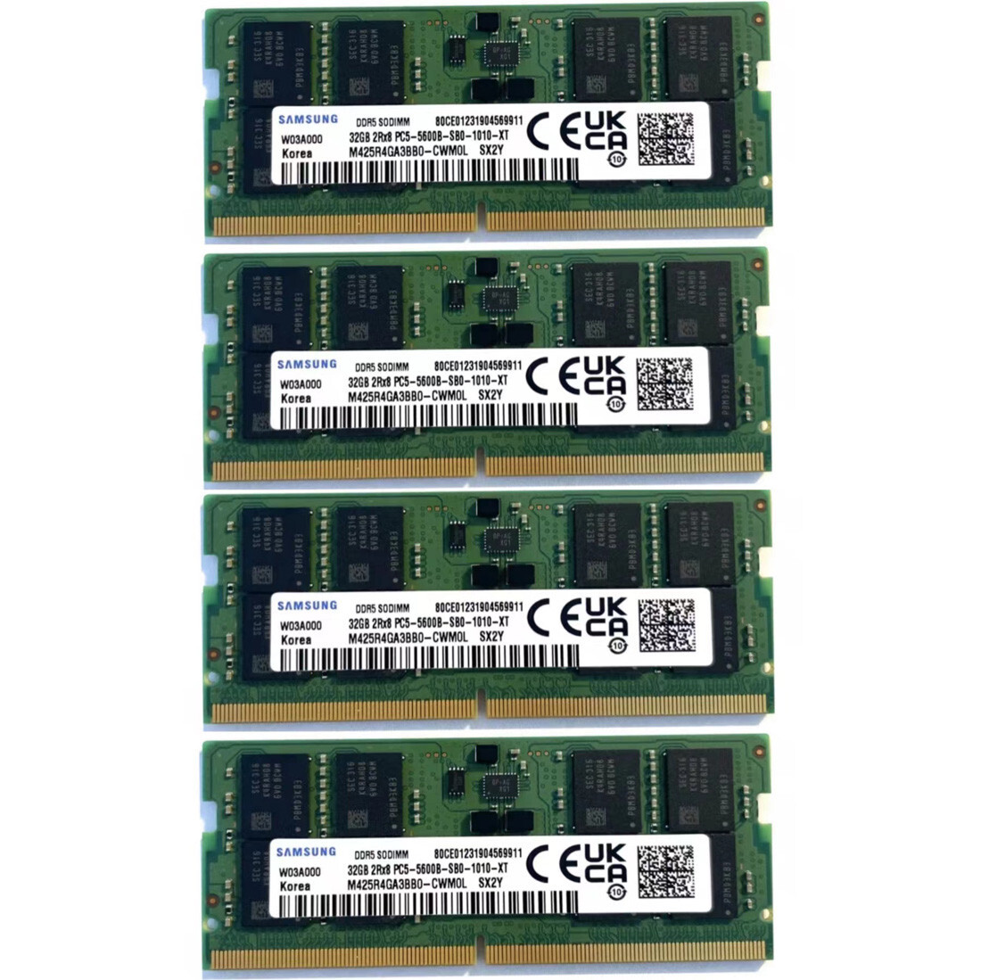 Samsung 128GB (4X32GB) DDR5 5600MHz PC5-44800 SODIMM Memory Ram
