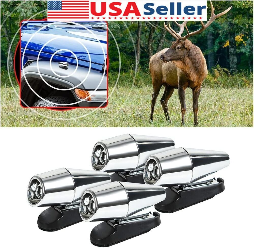 4Silver Universal Elk-Deer-Animal Alert Warning Whistles System 4 Car/Truck/Bike