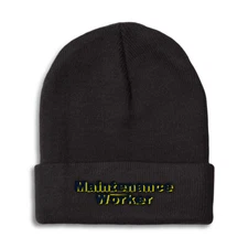 Beanies for Men Maintenance Worker Winter Hats for Women Acrylic Skull Cap