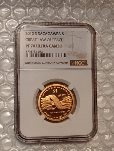 USA 1 Dollar, Hiawatha Belt 2010 S, Sacagawea, Great Law Of Peace, NGC PF 70...