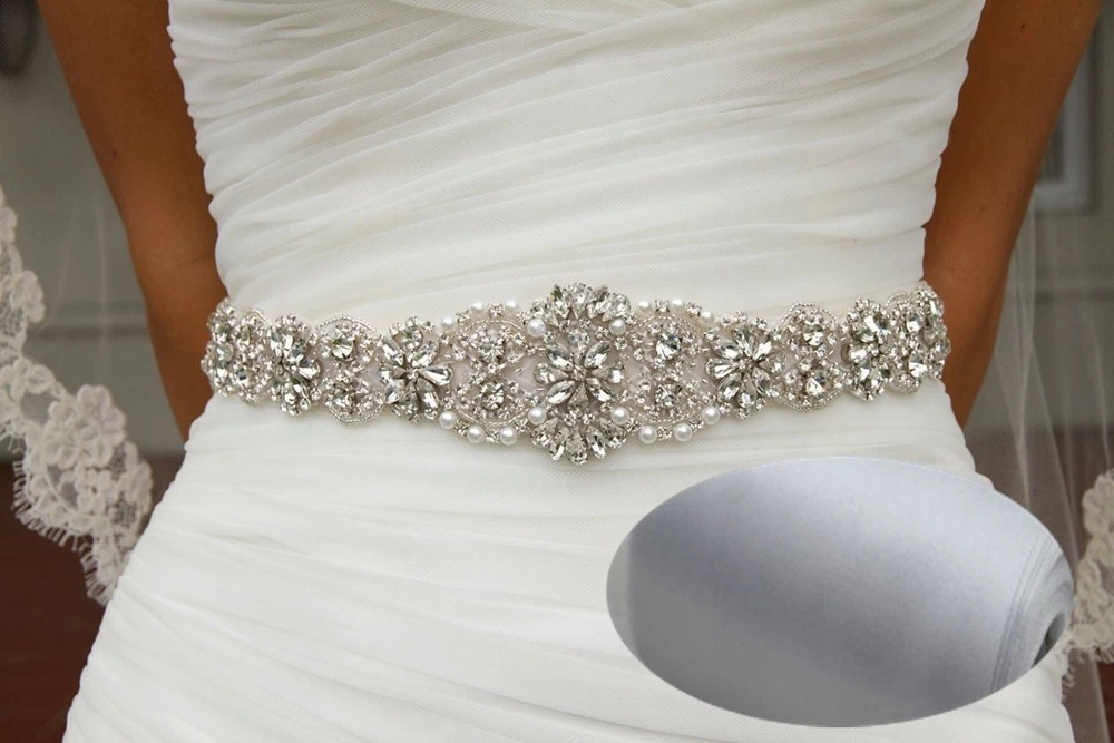 silver belts for formal dresses Gleaming Rhinestone Belt main image 0