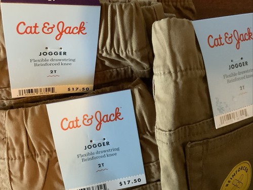 NUOVI CON ETICHETTE pantaloni jogger gatto e jack 2T ardesia cachi (TAN) rinforzati con ginocchio - Foto 2 di 3