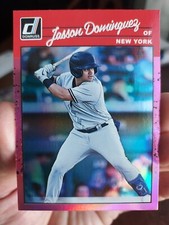 2023 Donruss Jasson Dominguez 1990 Retro Pink Holo Parallel Variation Yankees