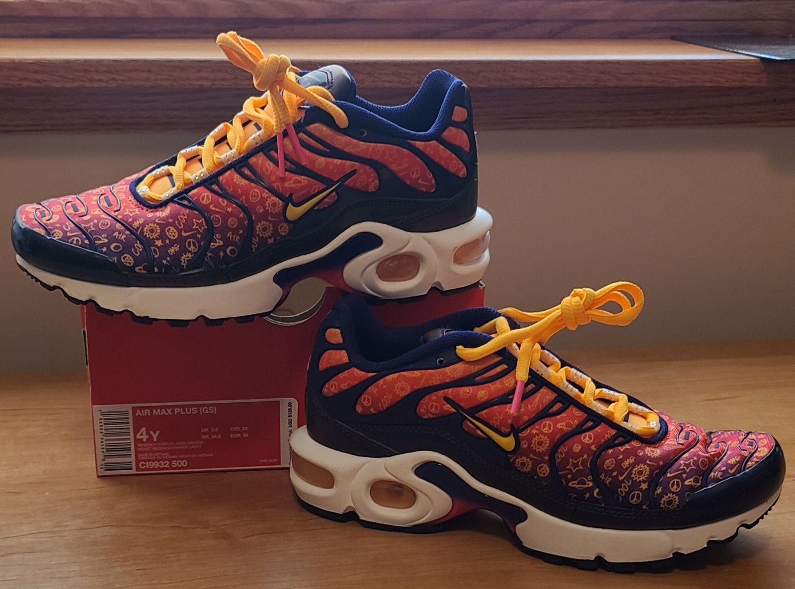 New Nike Air Max Plus TN shoes purple Girls 4Y 270 bounce | eBay