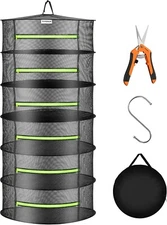 VIVOSUN 2ft 6-Layer Hanging Herb Mesh Rack Foldable Drying Net with Zippers