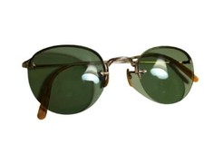 50's 60's RARE AMERICAN OPTICAL AO 1-10 12K GF GOLD VINTAGE ROUND HALF RIMLESS