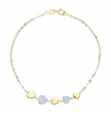 Bracciale in ORO GIALLO con Cuori Donna Modello FERRAGNI 18 KT 750% List. 325€