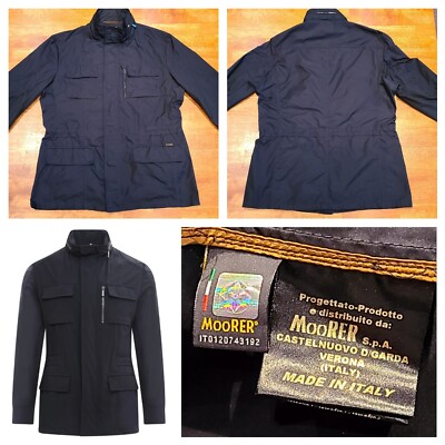 $1675 Moorer Manolo KM Jacket High Neck Made In Italy Men's Size 52 Black