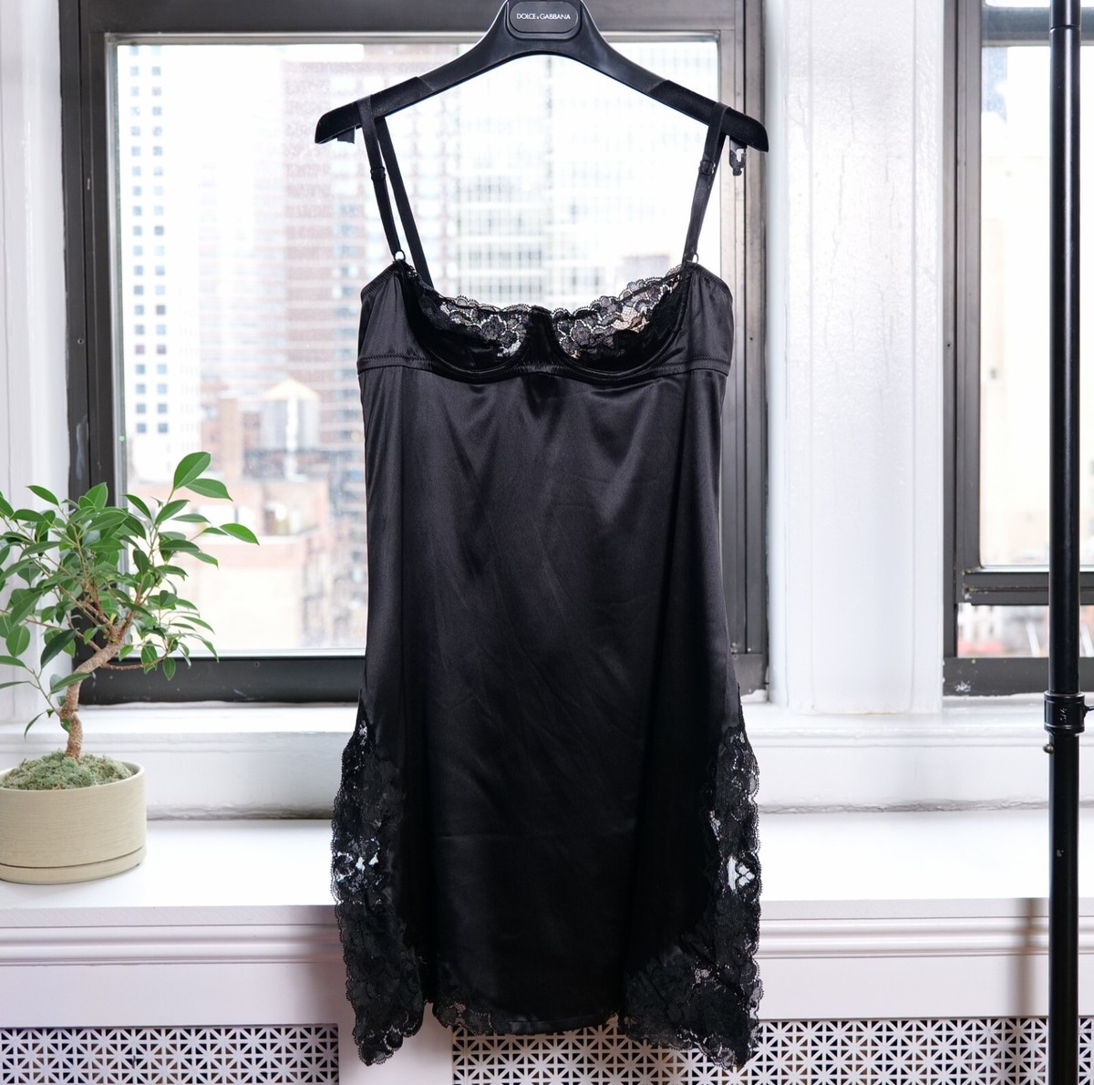 Dolce & Gabbana Black Vintage Silk Lace Motif Short Dress IT40 | eBay