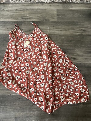 NWT JODIFIL maxi Dress Spaghetti Strap Flowy Boho Beachy Pullover Women s Sz M