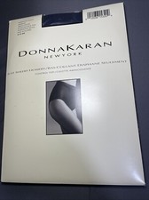 Donna Karan Just Sheer Control Top Pantyhose Style 266 SM Midnight Navy Blue