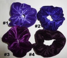 New Scrunchie hair tie soft Velvet Velour - Select ONE 1 Made in USA 